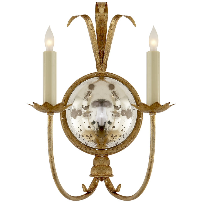 Gramercy Two Light Wall Sconce in Gilded Iron