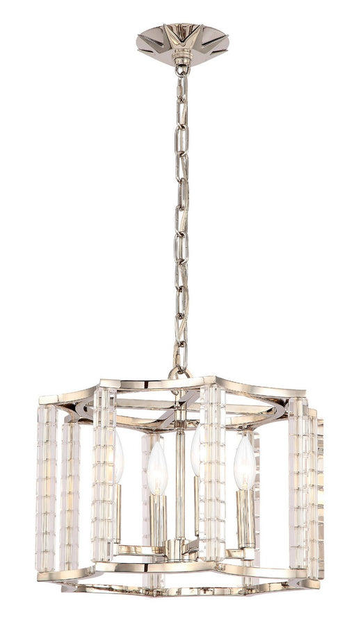 8854-PN- Carson 4-Light Chandelier in Polished Nickel by Crystorama