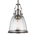 Hobson One Light Pendant in Satin Nickel