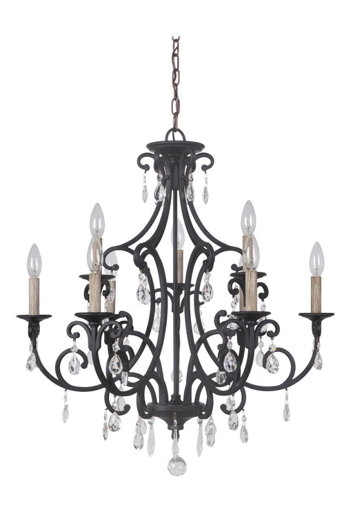 38929-MBK- Bentley 9-Light Chandelier in Matte Black by Craftmade