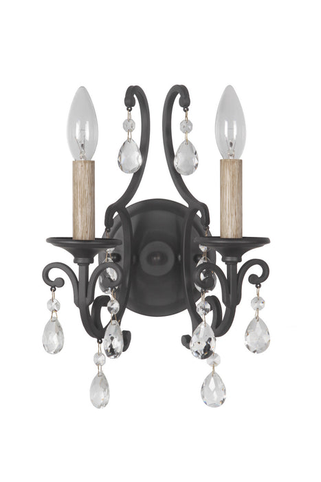 38962-MBK- Bentley 2-Light Wall Sconce in Matte Black by Craftmade