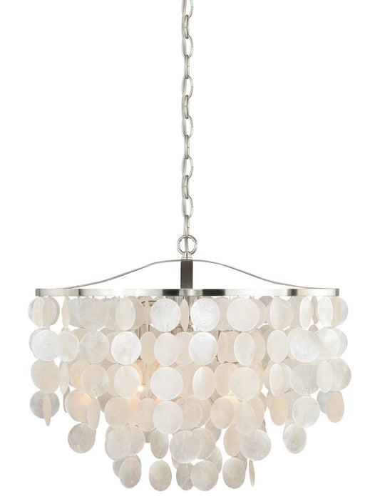 P0139- Elsa Capiz Shell 20" Pendant in Satin Nickel by Vaxcel