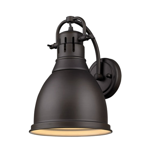 3602-1W RBZ-RBZ- Duncan 1-Light Wall Sconce in Rubbed Bronze with Rubbed Bronze Shade by Golden Lighting