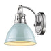 3602-BA1 CH-SF- Duncan 1-Light Bath Vanity in Chrome with Seafoam Shade by Golden Lighting