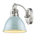 3602-BA1 PW-SF- Duncan 1-Light Bath Vanity in Pewter with Seafoam Shade by Golden Lighting