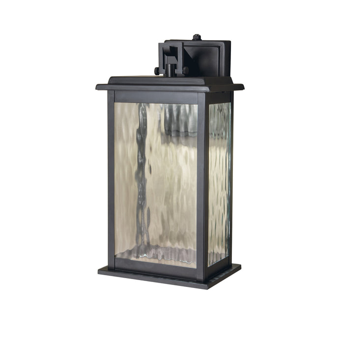 1070-GM-WG- Weymouth Wall Lantern Mount LED in Gun Metal with Water Glass by Norwell Lighting