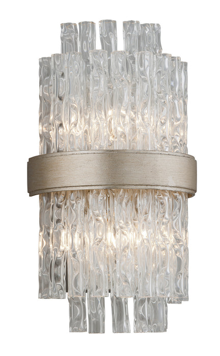 204-12- Chime 2-Light Wall Sconce in Silver Leaf Polished Stainless by Corbett Lighting