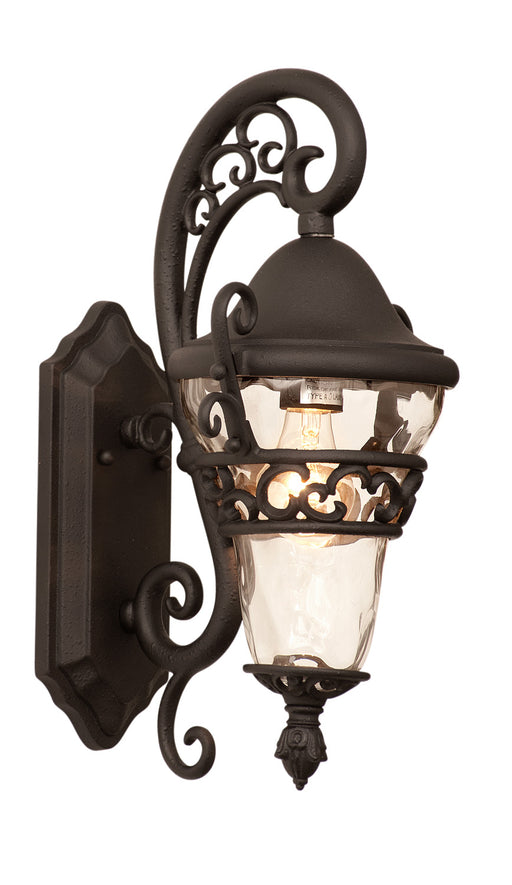 9411MB- Transitional Anastasia Outdoor 1-Light Small Wall Bracket in Textured Matte Black by Kalco