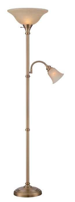 LS-82550AB- Henley Torch Reading Combo in Antique Bronze with Amber Cloud Glass by Lite Source