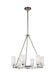 Jonah Six Light Chandelier in Satin Nickel / Chrome