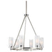 Jonah Six Light Chandelier in Satin Nickel / Chrome