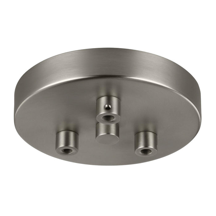 Multi-Port Canopies Three Light Multi-Port Canopy with Swag Hooks in Satin Nickel