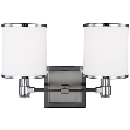 Prospect Park Two Light Vanity in Satin Nickel / Chrome