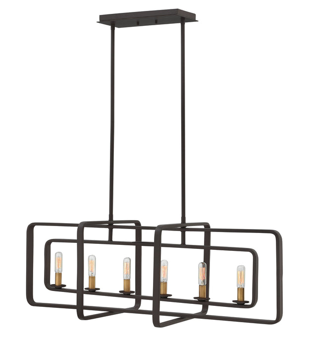 4815KZ - Quentin Six Light Linear Chandelier by Hinkley Lighting