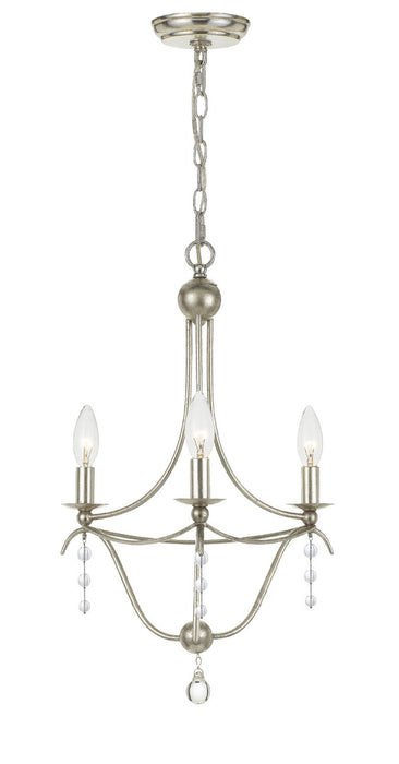 433-SA- Metro 3-Light Mini Chandelier in Antique Silver by Crystorama