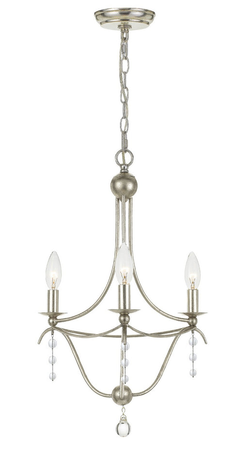 433-SA- Metro 3-Light Mini Chandelier in Antique Silver by Crystorama