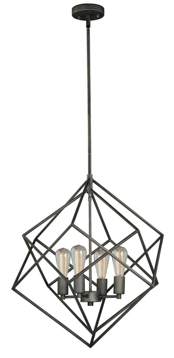 P0187- Rad 4-Light Pendant in Warm Pewter by Vaxcel