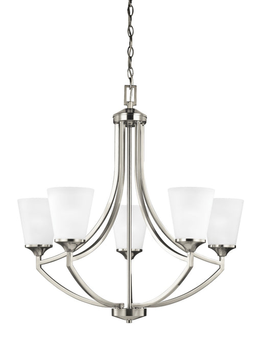 Hanford Five Light Chandelier in Brushed Nickel