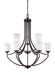 Hanford Nine Light Chandelier in Bronze