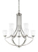 Hanford Nine Light Chandelier in Brushed Nickel