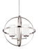 Alturas Three Light Chandelier in Brushed Nickel