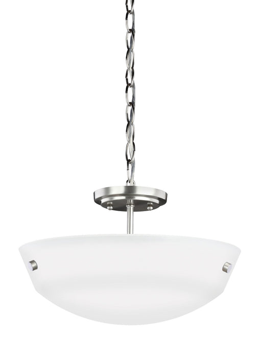 Kerrville Two Light Semi-Flush Convertible Pendant in Brushed Nickel