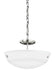 Kerrville Two Light Semi-Flush Convertible Pendant in Brushed Nickel