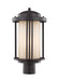 Crowell One Light Outdoor Post Lantern in Antique Bronze