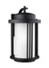 Crowell One Light Outdoor Wall Lantern in Black