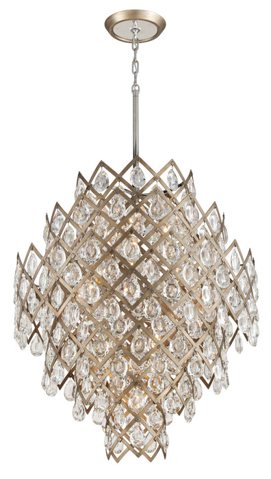 214-411- Tiara 11-Light Pendant in Vienna Bronze with Clear Crystal by Corbett Lighting