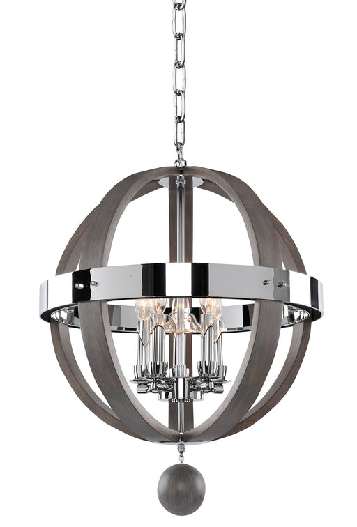 300480CH- Casual Luxury Sharlow 5-Light Pendant in Chrome by Kalco