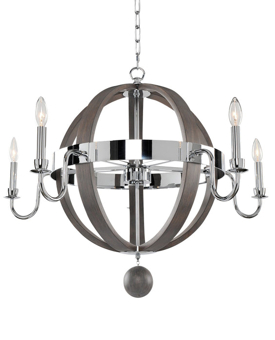 300481CH- Casual Luxury Sharlow 5-Light Chandelier in Chrome by Kalco