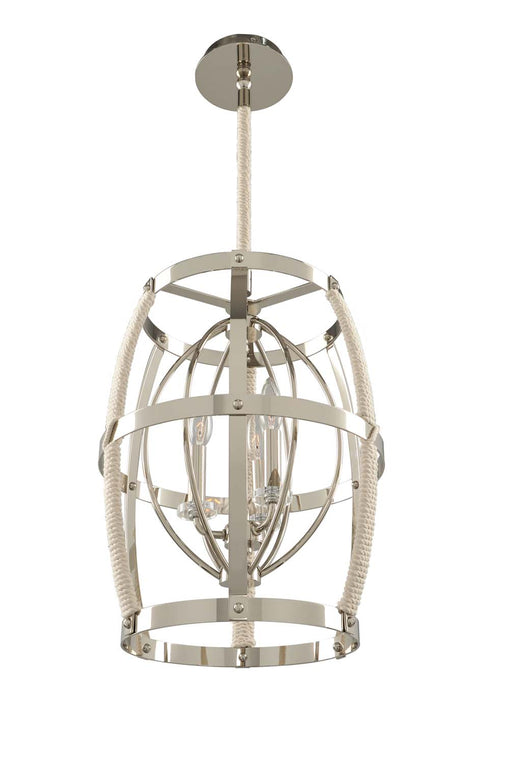 312551PN- Coastal Bradbury 15" Pendant in Polished Nickel by Kalco