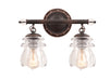 6312AC- Transitional Brierfield 2-Light Bath in Antique Copper by Kalco