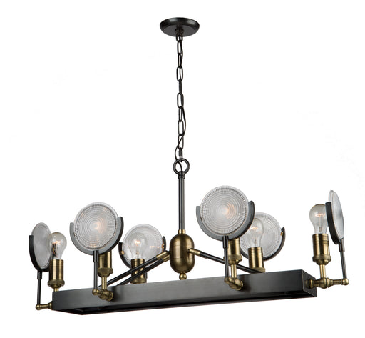 AC10602- Baker Street Island Light in Slate & Vintage Brass by Artcraft