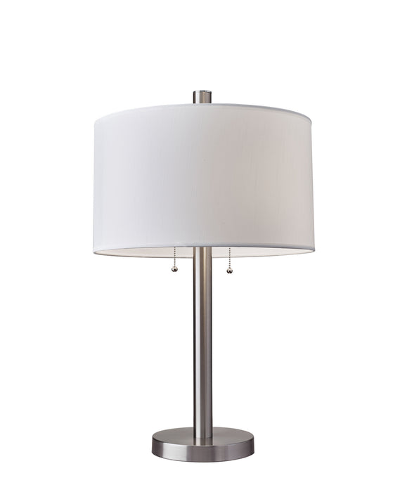 Boulevard Two Light Table Lamp in Brushed Steel