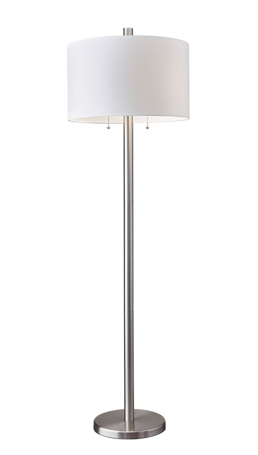 Boulevard Two Light Floor Lamp in Brushed Steel