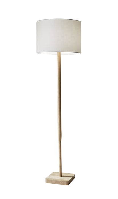 Ellis Floor Lamp in Natural Rubber Wood