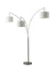 Trinity Three Light Arc Lamp in Brushed Steel