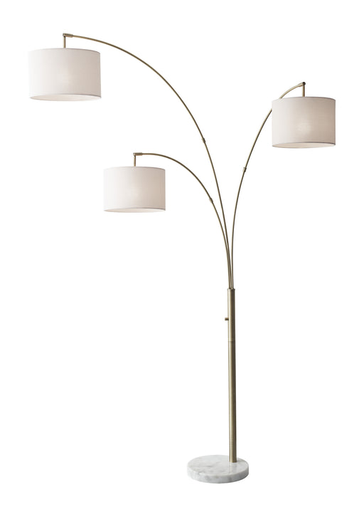 Bowery Three Light Arc Lamp in White Marble