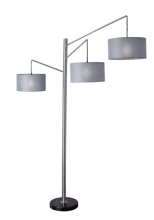 Wellington Three Light Arc Lamp in Black Marble