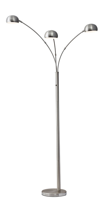 Domino Arc Lamp in Brushed Steel