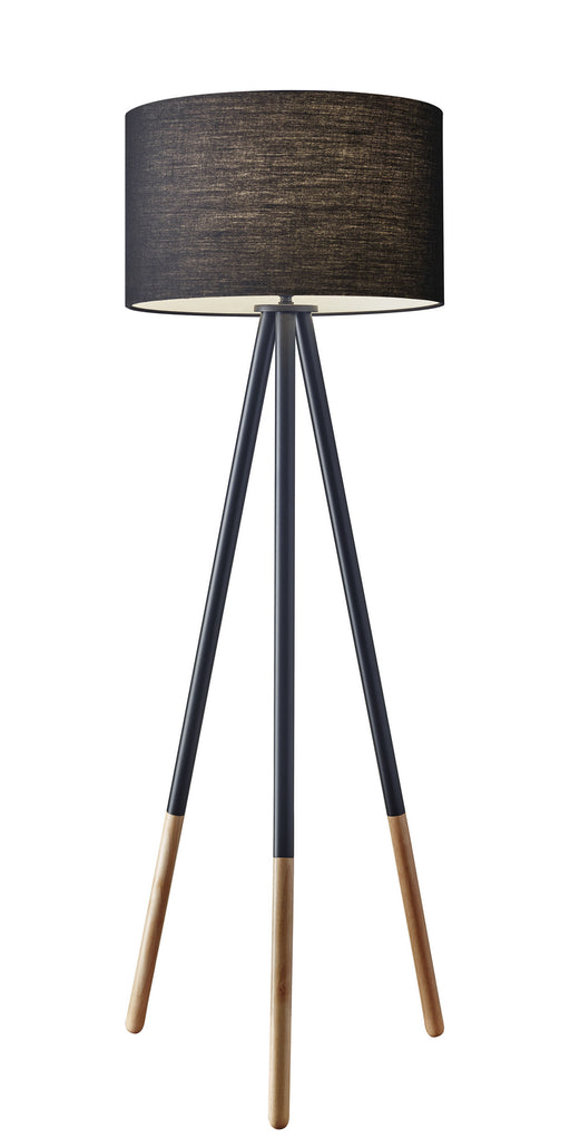 Louise Floor Lamp in Black Metal/Wood