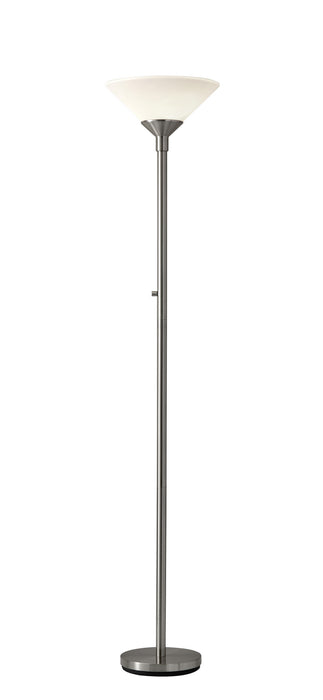 Aries Two Light Torchiere in Brushed Steel