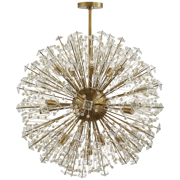 Dickinson 21 Light Chandelier in Soft Brass