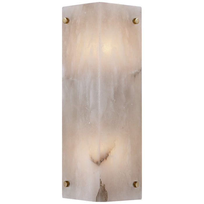 Clayton LED Wall Sconce in Alabster and Hand-Rubbed Antique Brass