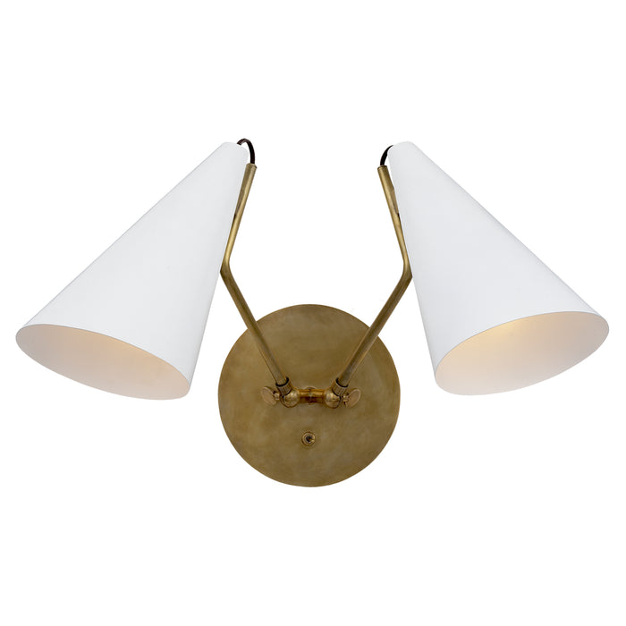 Clemente Two Light Wall Sconce in Hand-Rubbed Antique Brass