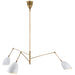 Sommerard Three Light Chandelier in Hand-Rubbed Antique Brass and White