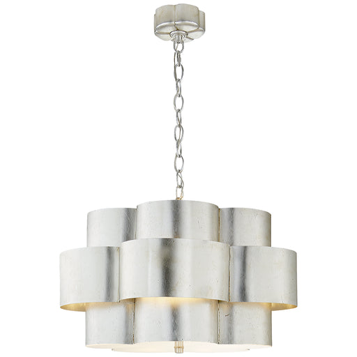 Arabelle Five Light Pendant in Burnished Silver Leaf