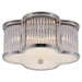 Basil Two Light Flush Mount in Polished Nickel with Clear Glass